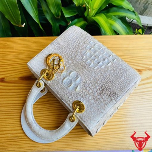 Túi da cá sấu bạch tạng màu trắng cao cấp dành cho nữ