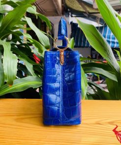 Túi xách nữ cao cấp da cá sấu xanh navy.