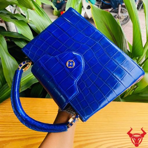 Túi xách nữ da cá sấu navy thời trang cao cấp.