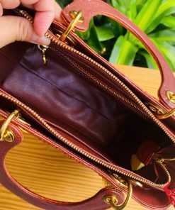 Túi da cá sấu nữ màu nâu đỏ thiết kế cao cấp