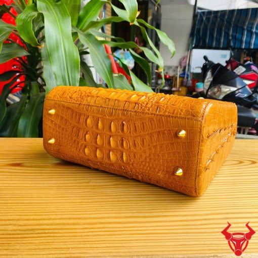 Túi da cá sấu nữ thủ công vàng bò chất lượng cao