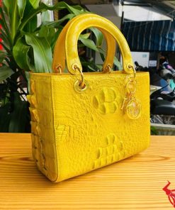 Túi da cá sấu nữ màu vàng chanh thời trang cao cấp