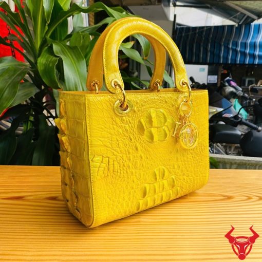 Túi da cá sấu nữ màu vàng chanh thời trang cao cấp