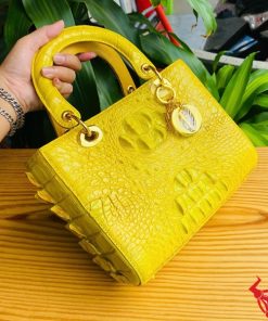 Túi nữ da cá sấu gù vàng chanh thiết kế cao cấp