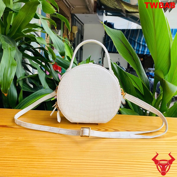 Túi Xách Tròn TWBA8 Phong Cách Trẻ Trung Lịch Lãm Túi cá sấu bạch tạng, trẻ trung, thanh lịch.