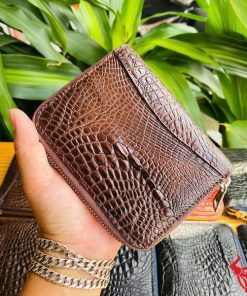 Ví mini cá sấu nâu đất đẳng cấp.
