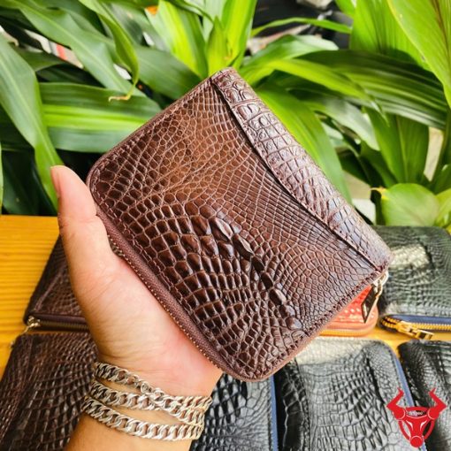 Ví mini cá sấu nâu đất đẳng cấp.
